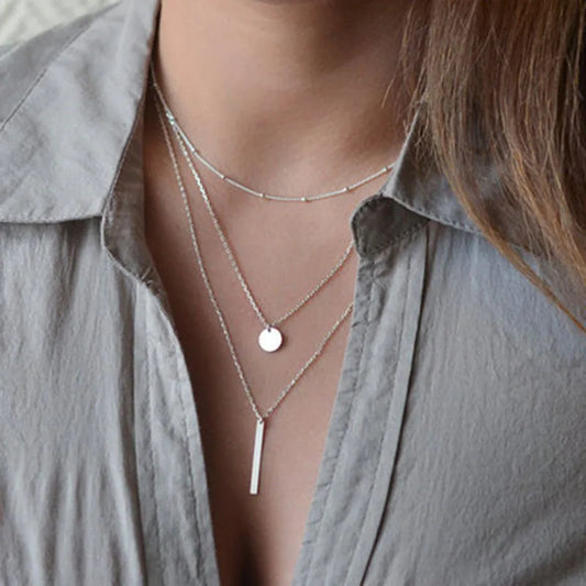 Long Bar Wedding Necklace