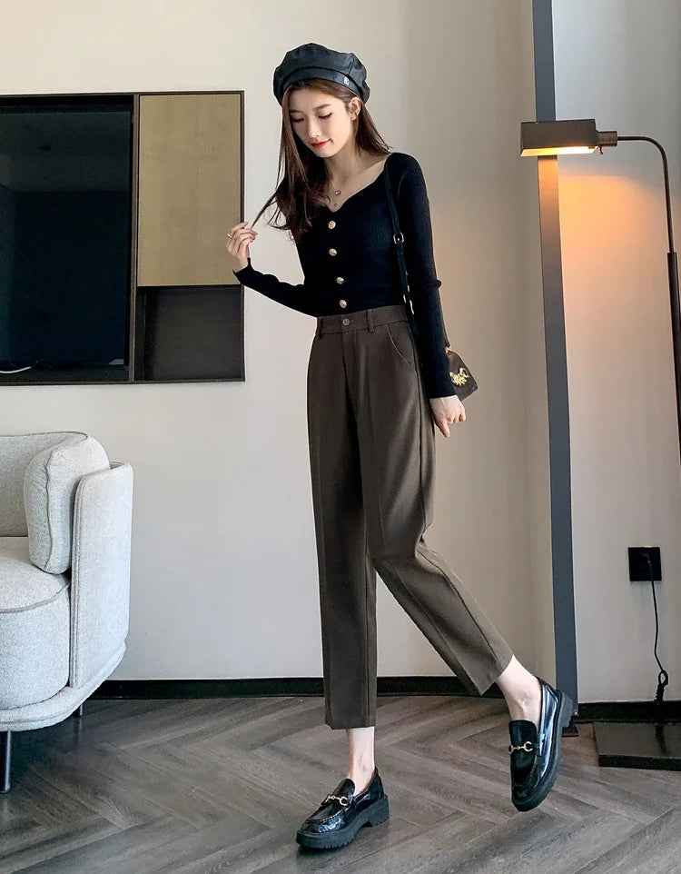 High-Waist Suit Pants