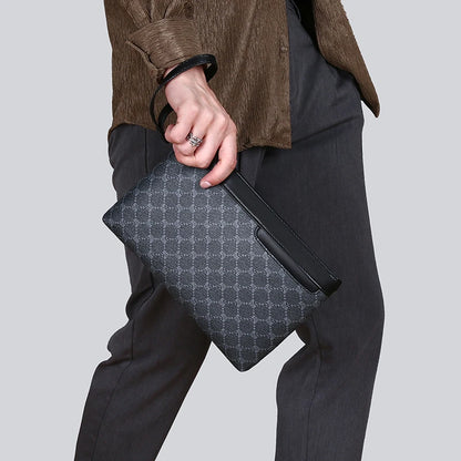 Men's Checkered Envelope Clutch