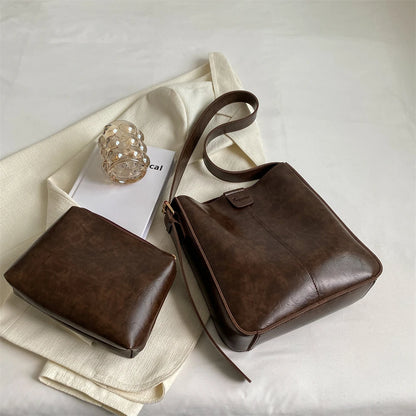 Retro PU Tote Bag Set