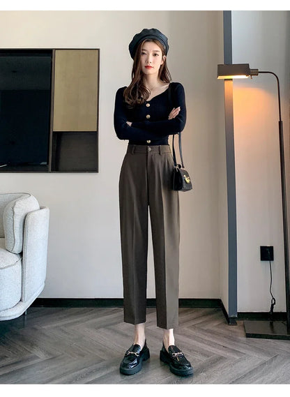 High-Waist Suit Pants