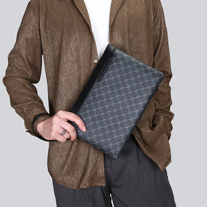 Men's Checkered Envelope Clutch