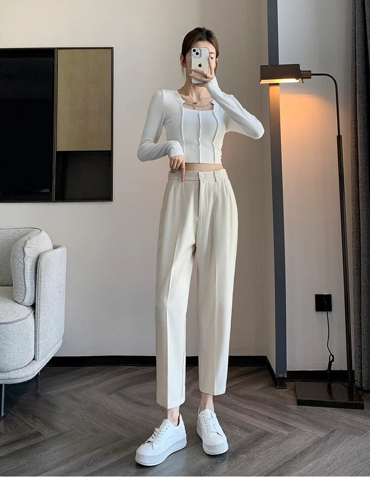 High-Waist Suit Pants