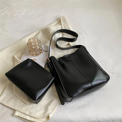 Retro PU Tote Bag Set