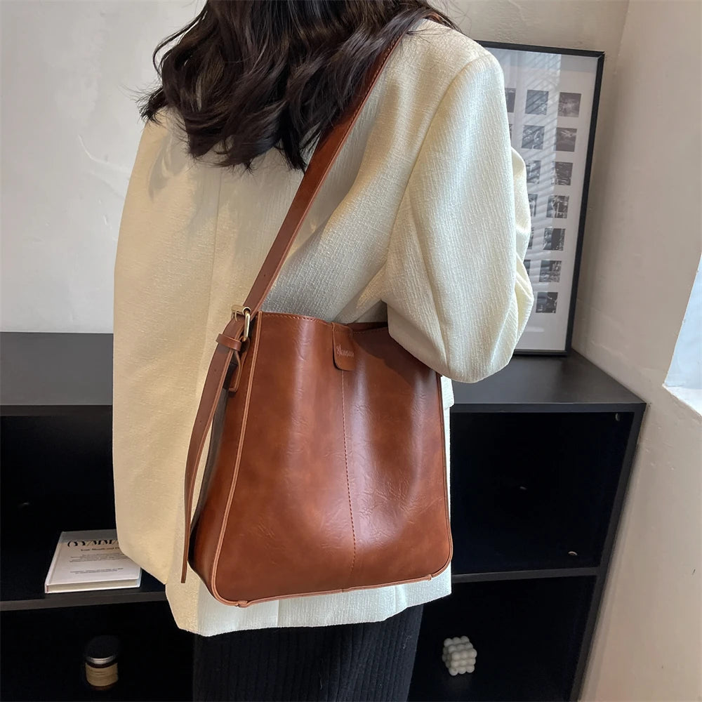 Retro PU Tote Bag Set