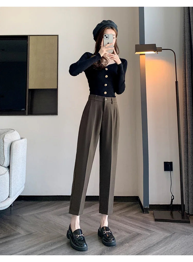 High-Waist Suit Pants
