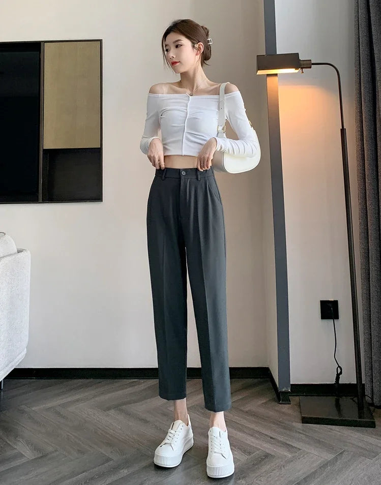 High-Waist Suit Pants