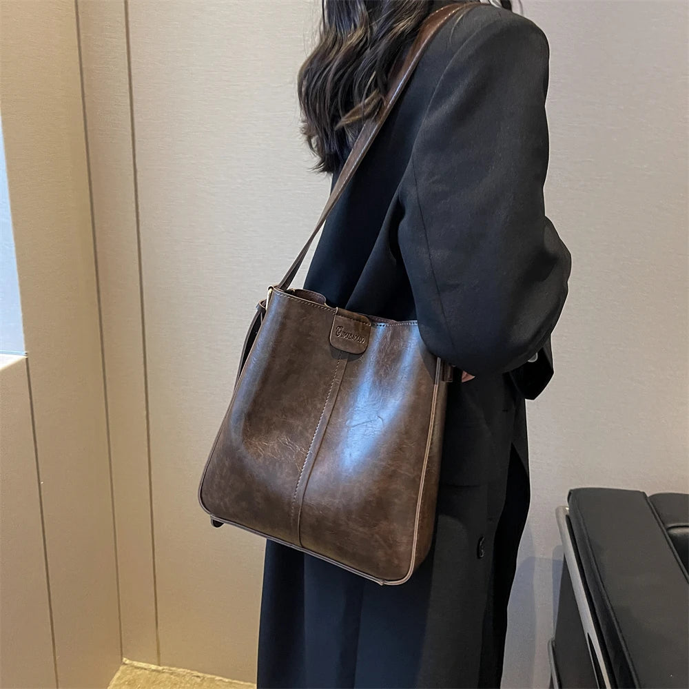 Retro PU Tote Bag Set