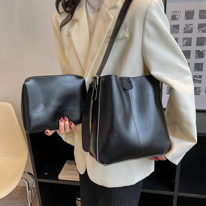 Retro PU Tote Bag Set