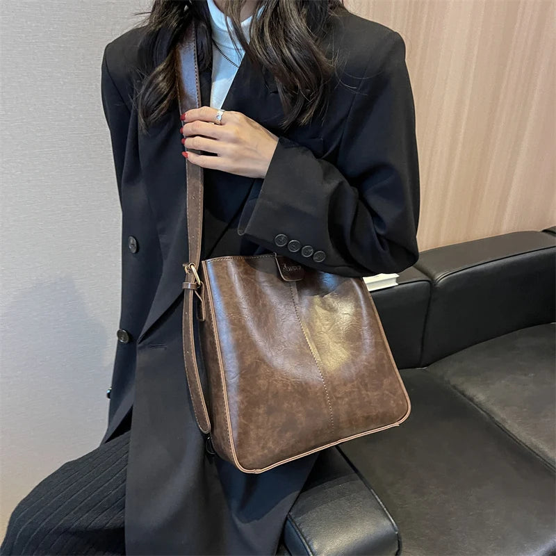 Retro PU Tote Bag Set