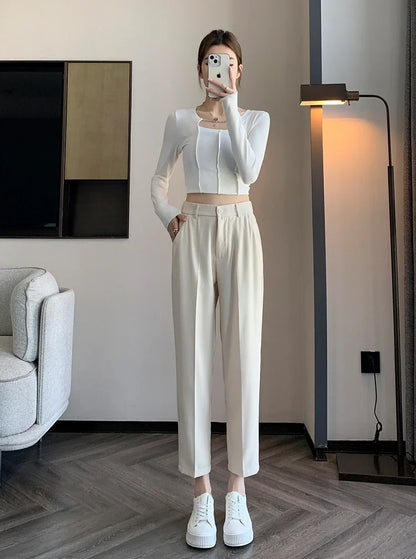 High-Waist Suit Pants