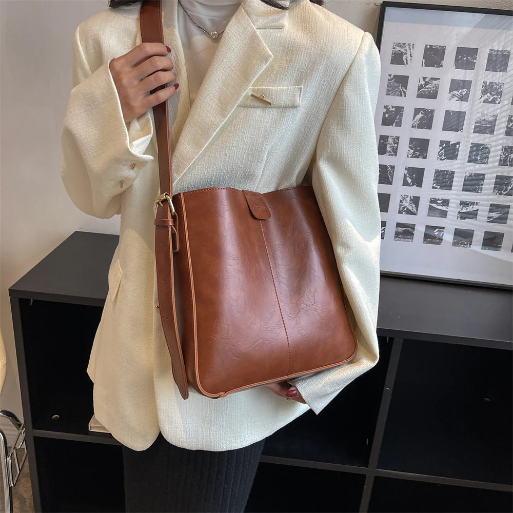Retro PU Tote Bag Set