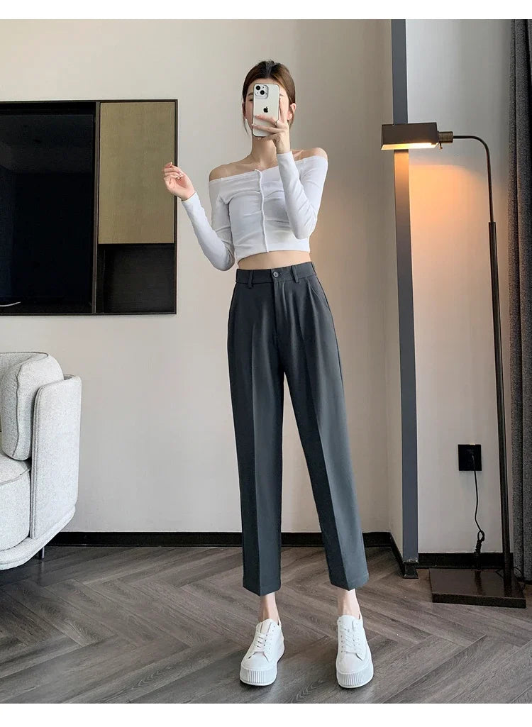 High-Waist Suit Pants
