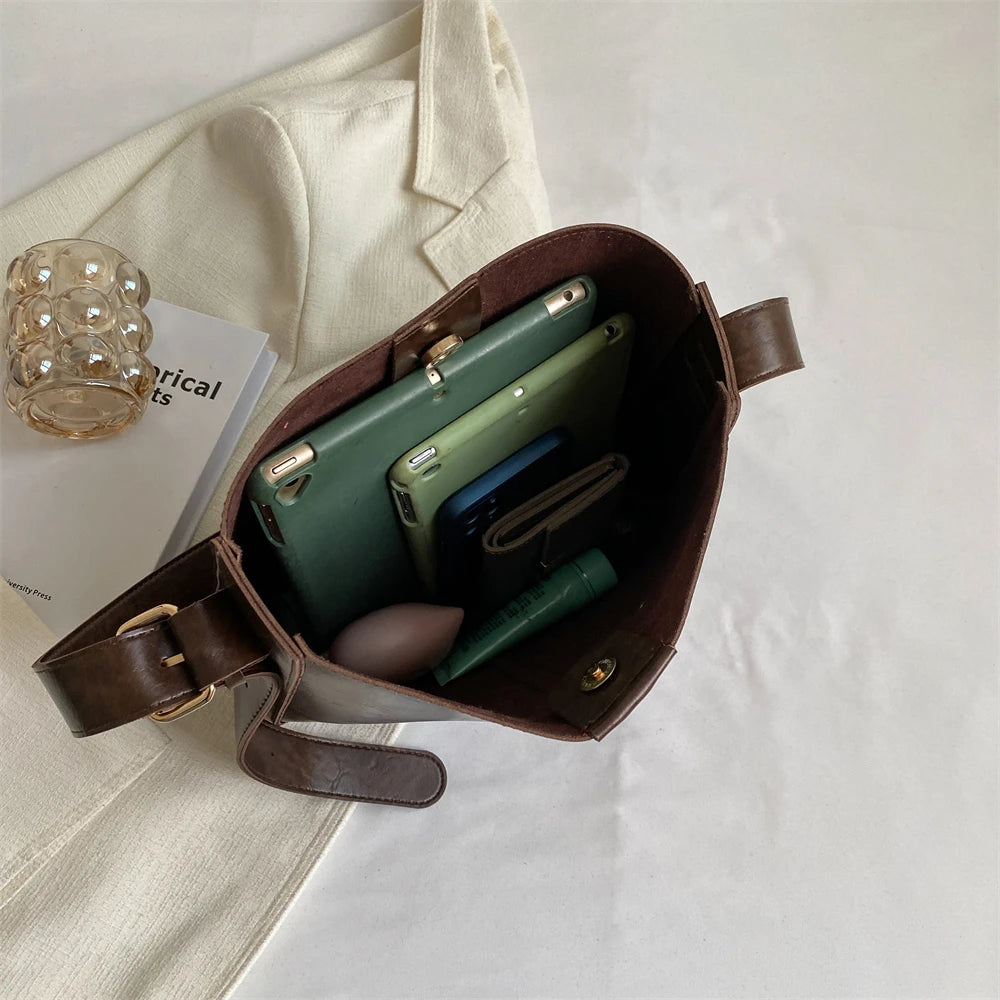 Retro PU Tote Bag Set